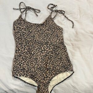 Albion Beige and Black Leopard Print Swimsuit